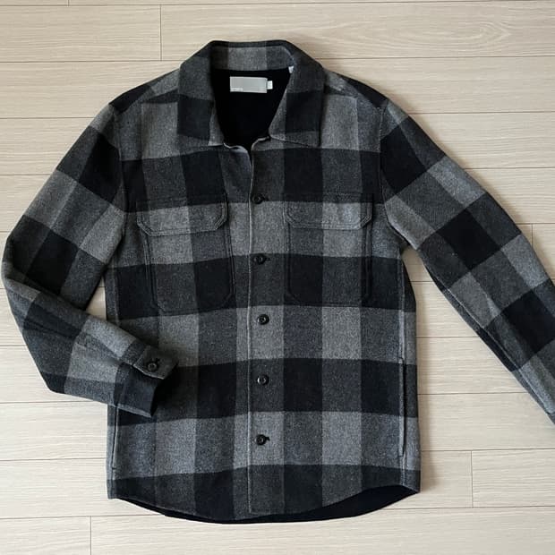(Man) Vince 빈스 체크 울 셔츠 자켓