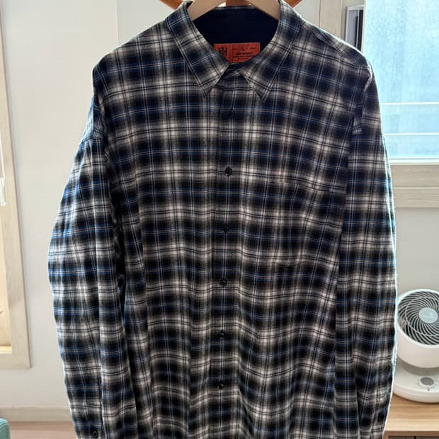 듀테로 빈티지 체크 셔츠 버전2 블랙 블루 L