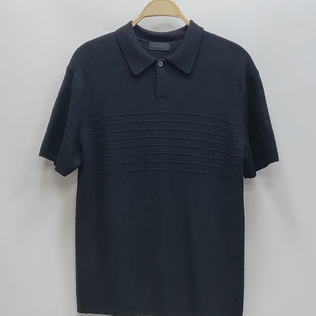 TIME 한섬 타임 옴므 반팔 카라 니트 / 남 105 블랙
