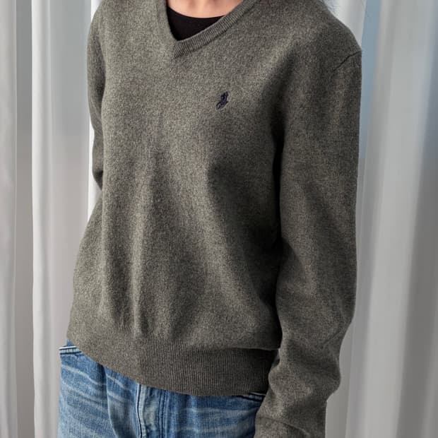 [S-M]폴로 랄프로렌 메리노울 여성 브이넥 니트