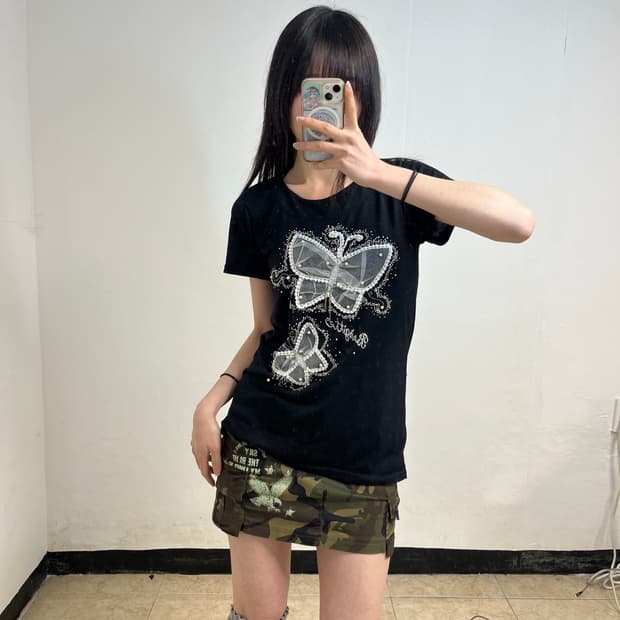 다크페어리 글리터 큐빅 반팔 티셔츠