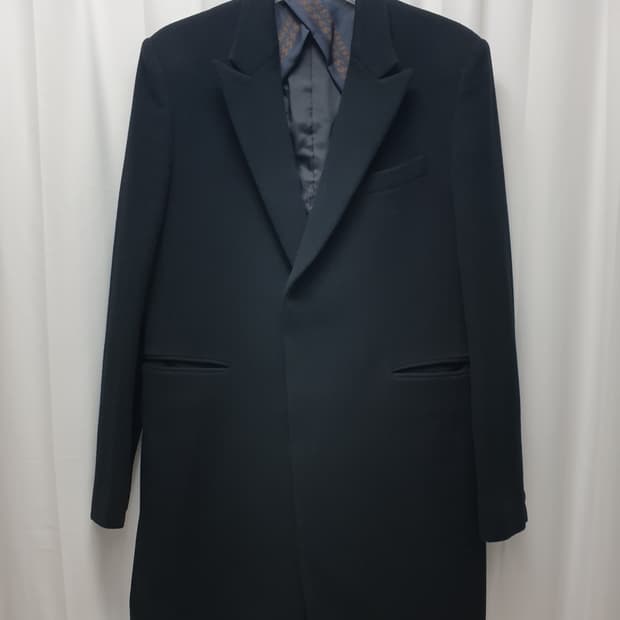 시스템옴므 블랙 남성용 롱 코트105