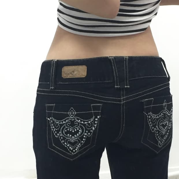 [EGOIST] 에고이스트 갸루 큐빅 y2k 부츠컷 데님 팬츠