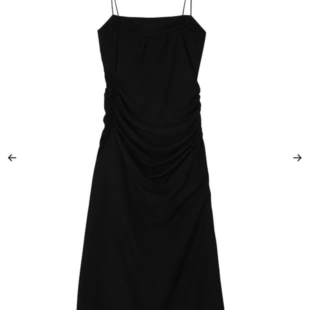 보헤미안서울 SHIRRING LINEN SLIT OPS, BLACK