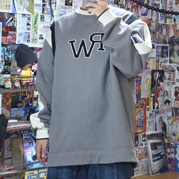 로카웨어 올드스쿨 힙합 배색 맨투맨