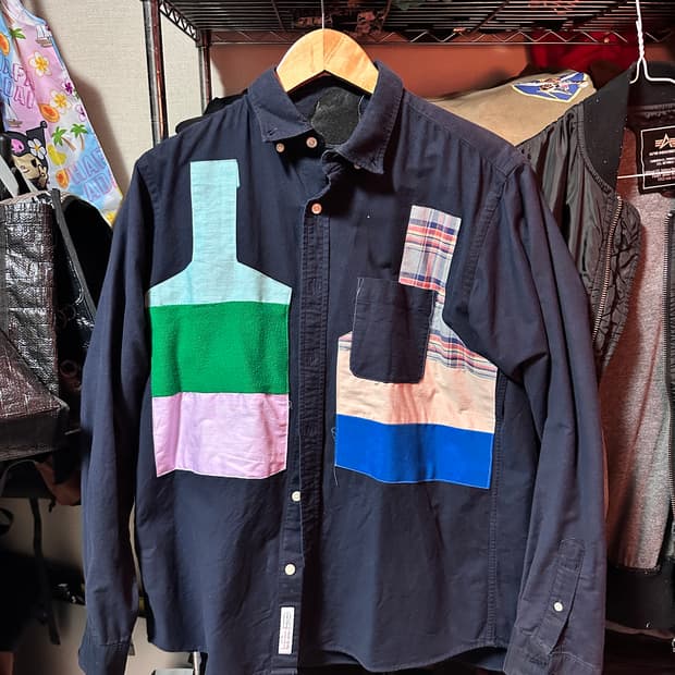 일본 작가 패치워크 셔츠