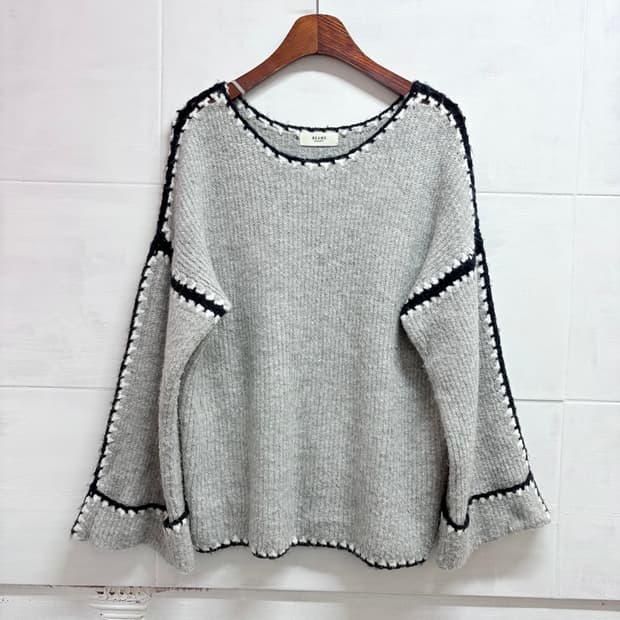 BEAMS HEART 빔즈 하트 루즈핏 그레이 니트 