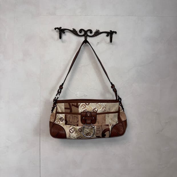 Etienne Aigner brown logo patchwork 숄더백