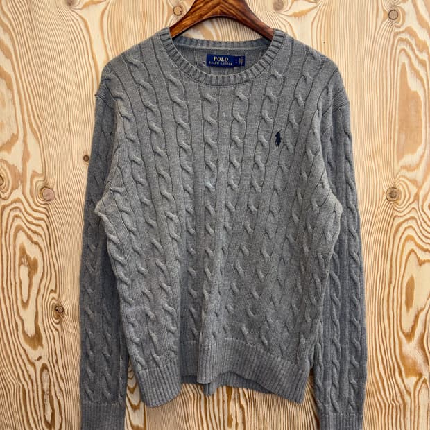폴로 랄프로렌 케이블 니트 그레이