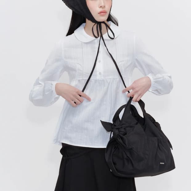 미세키서울 Round collar shirt 라운드 카라 셔츠 white