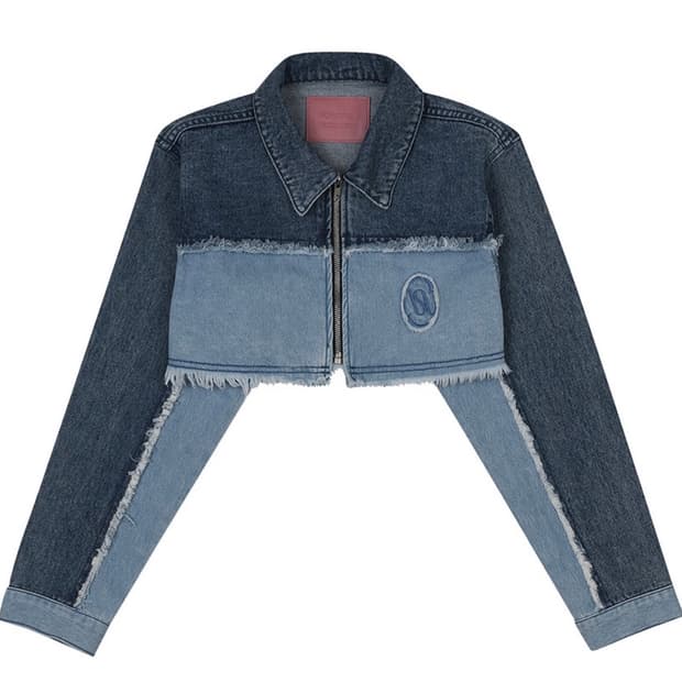-ˋˏ 키시닝 KISY 로고 크롭 데님 자켓 M ˎˊ-
