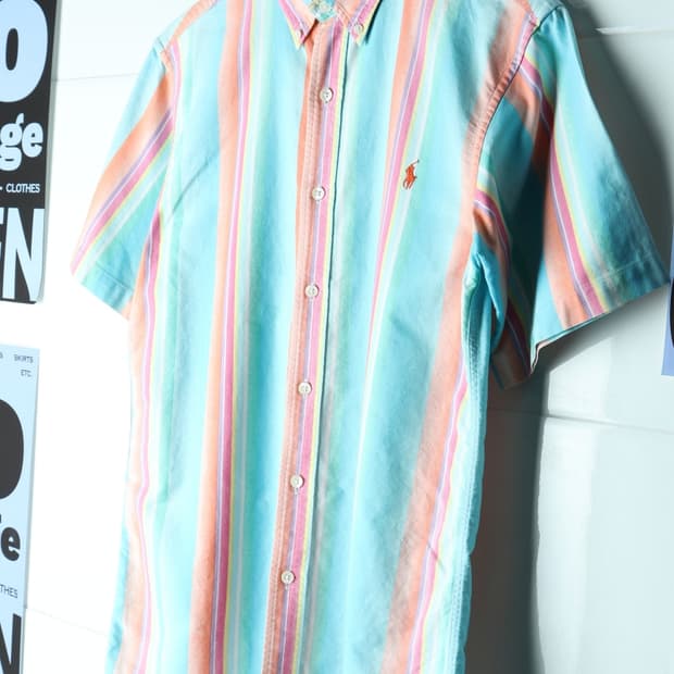 (M) 폴로 랄프로렌 반팔셔츠 남방 일본 90S 년대 희귀-H34045