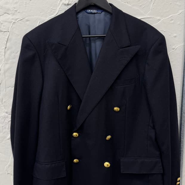 폴로 블랙 더블브레스티드 금장자켓