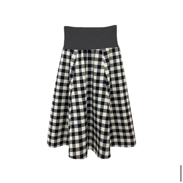 익스파이어드걸 Patchy Gingham Skirt Black