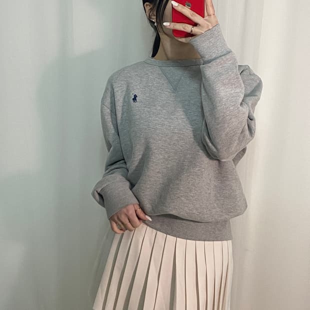 폴로 그레이 포니 맨투맨