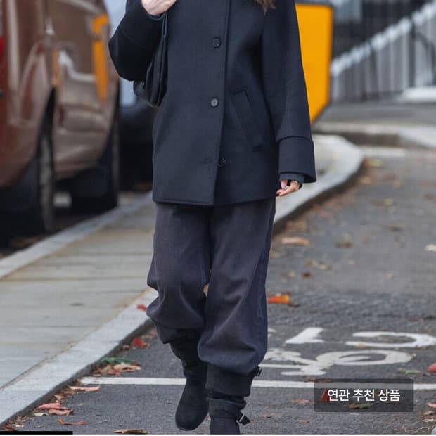 디망쉬 하프코트 블랙 Double Breasted Coat (black)