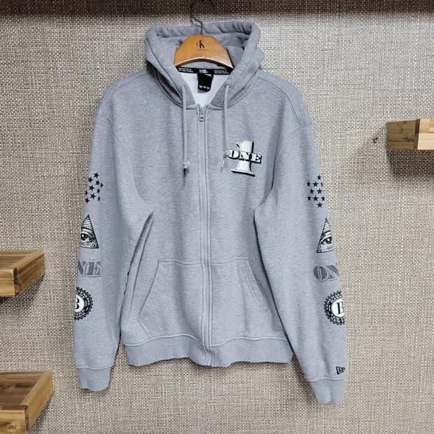 L 100사이즈 뉴에라 기모 후드 집업 자켓