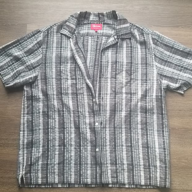 슈프림 23SS 메탈릭 체크 반팔 셔츠