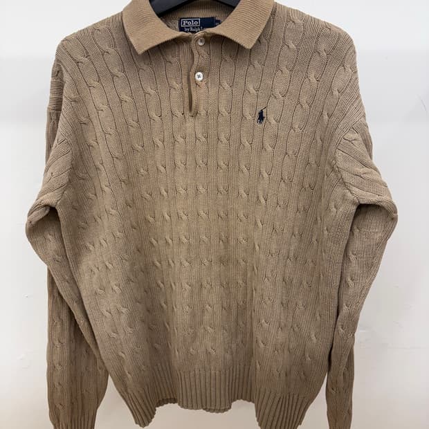 [105] 폴로 랄프로렌 케이블 카라 니트 브라운