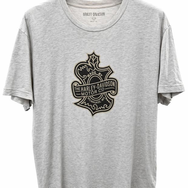 할리데이비슨 그레이 반팔 티셔츠