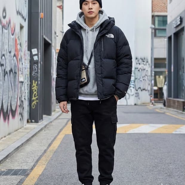 노스페이스 블랙 RDS 구스다운 후드 패딩