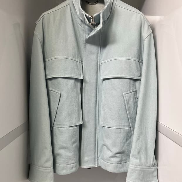 솔리드옴므 23ss 블루 멀티 포켓 데님 쉘파카 자켓 48사이즈