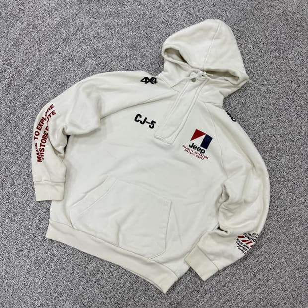 90 지프 남성 CJ-5 후드티 화이트 0319J