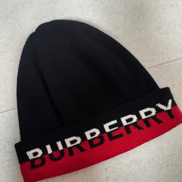 버버리 로고 인타르시아 캐시미어 비니 
