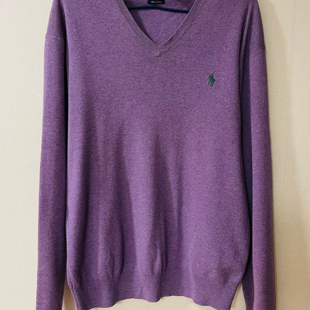 폴로 랄프로렌 피마코튼 브이넥 니트 M(175/96A) 실착 3회