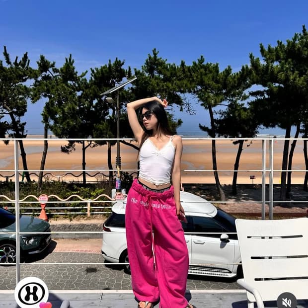 더미스테리어스호텔 롱스트랩 오버팬츠