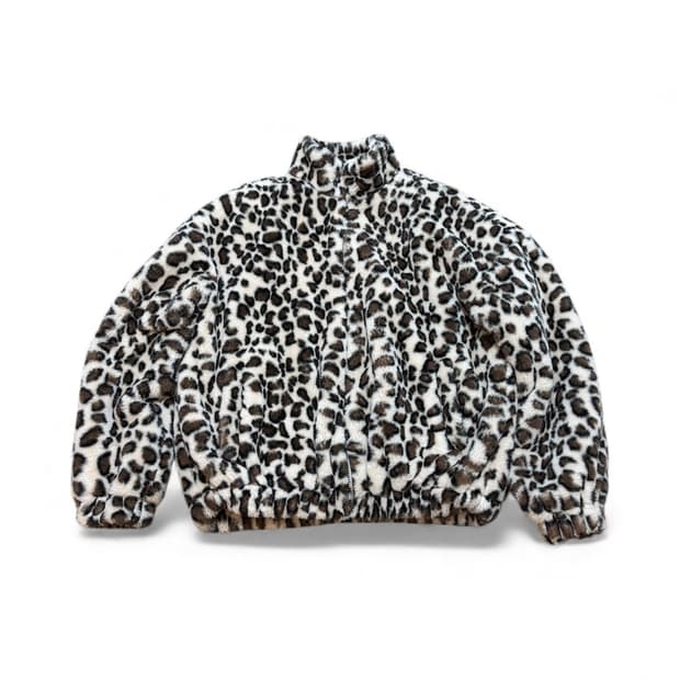 ourroom 오버핏 레오파드 퍼자켓