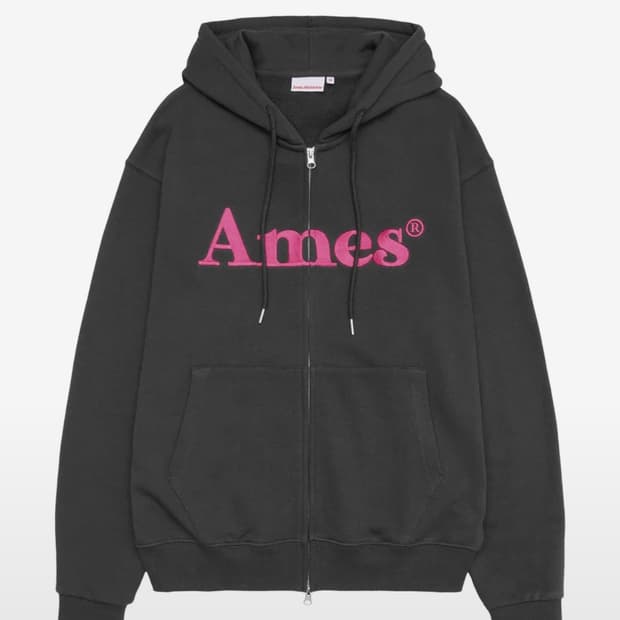 AMES 아메스월드 베이직 후드집업 차콜