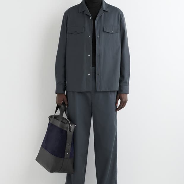 cos 플리티드 와이드 레그 트라우저 그레이 48