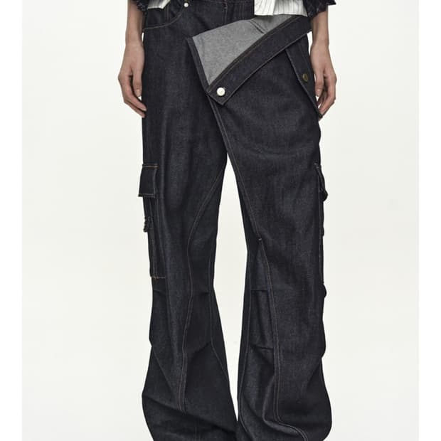 앤더슨벨 RIGID TURNOVER CARGO JEANS