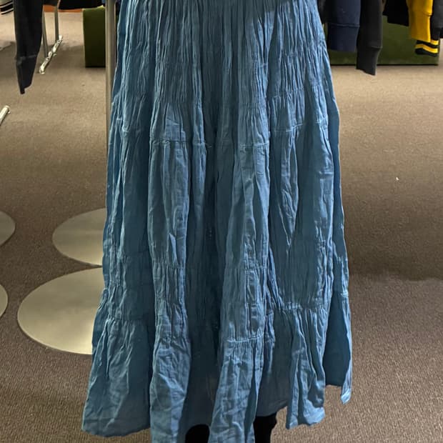 L)Japanese vintage 여성 크링클 롱스커트