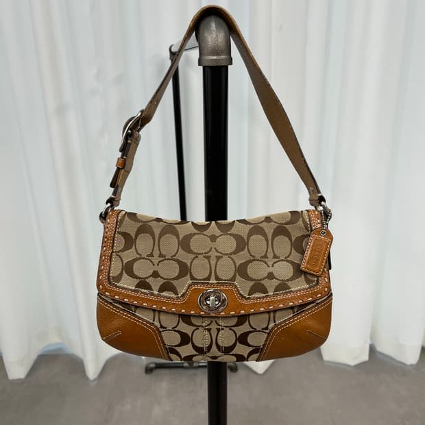 Orange Brown Coach Shoulder Bag