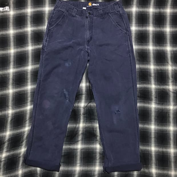 90s 칼하트 프렌치 워크 와이드 릴렉스드 캔버스 워크팬츠