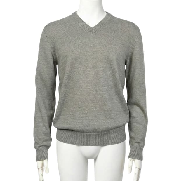 elbow patch v-neck knit