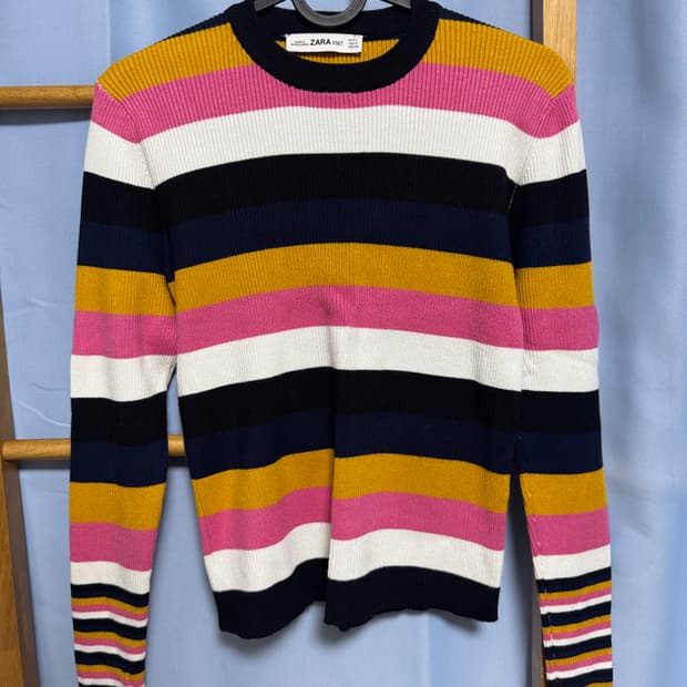 자라 멀티 스트라이프 골지 니트 M