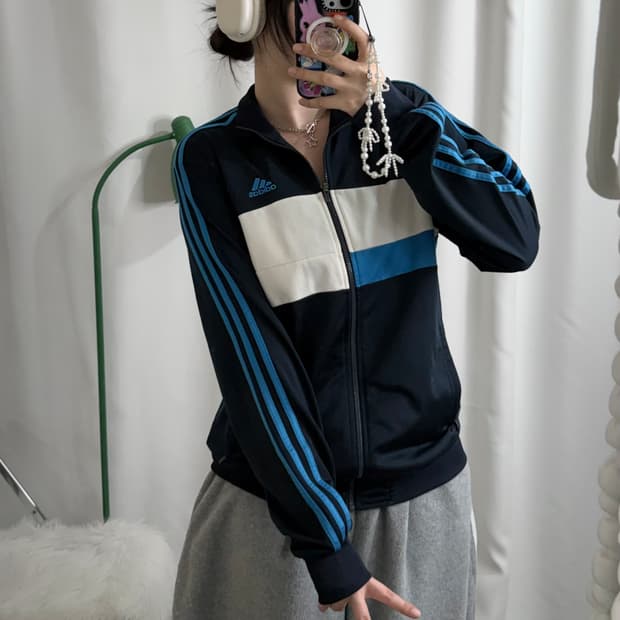 아디다스 네이비 & 블루 오버핏 져지