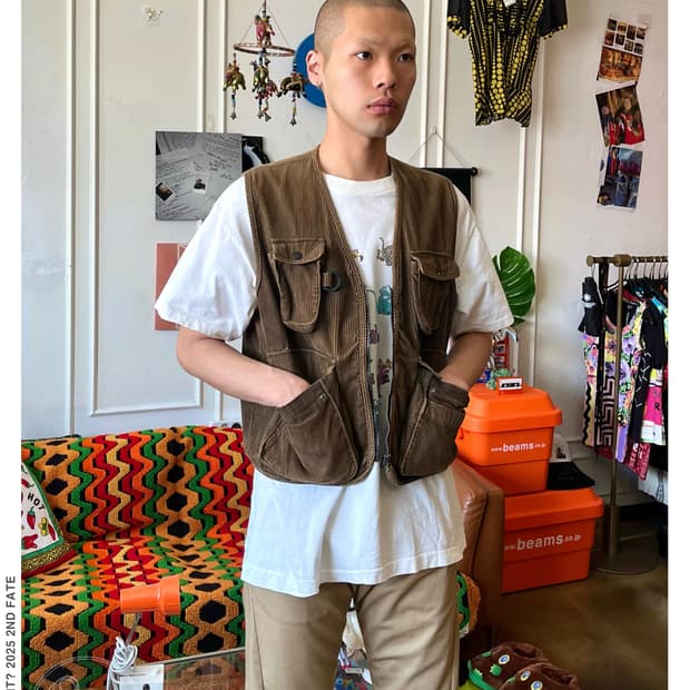 1990s Ben hur Corduroy Utility Work Vest