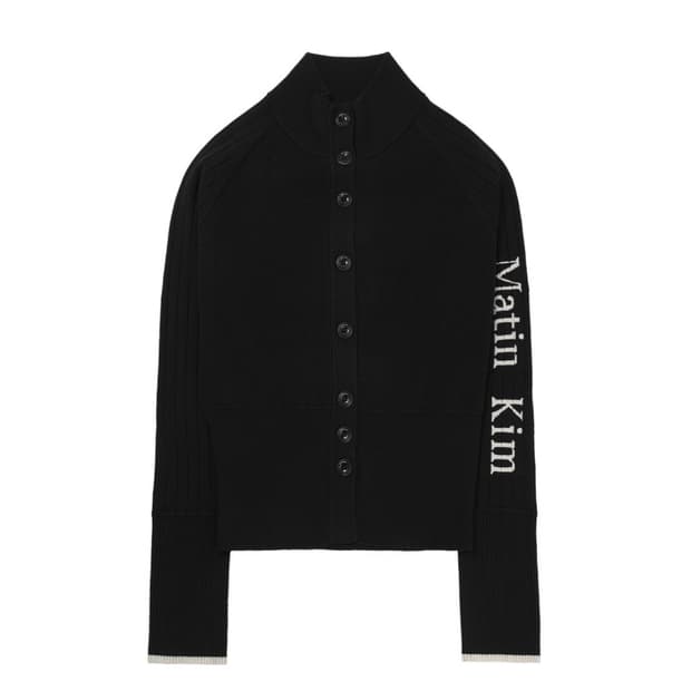 마뗑킴 하이 넥 슬리브 로고 니트 free 