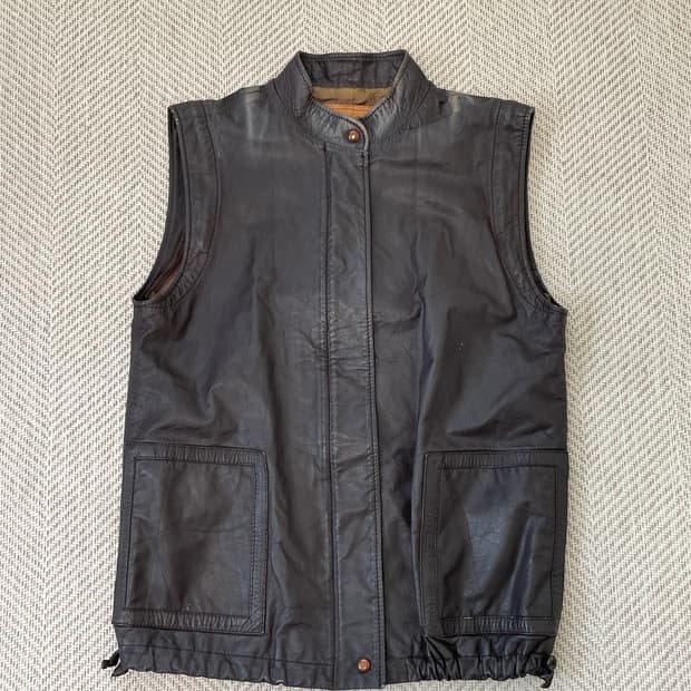 빈티지 REGINA 양가죽 레더 베스트 