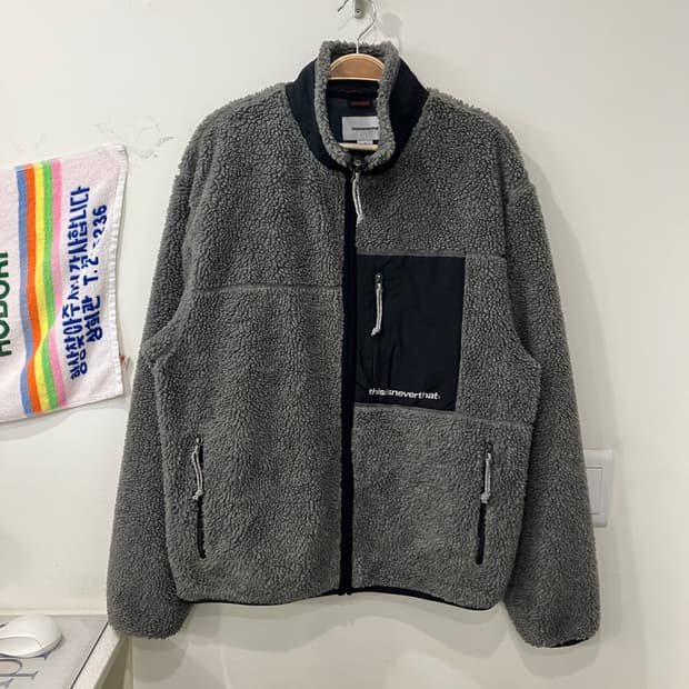 384 디스이즈네버댓 플리스 후리스 자켓 그레이