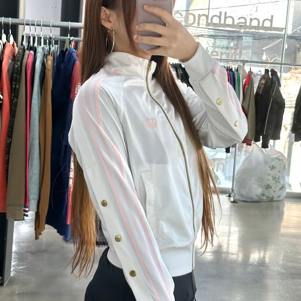 아디다스x미시엘리엇 빅로고 버튼 져지