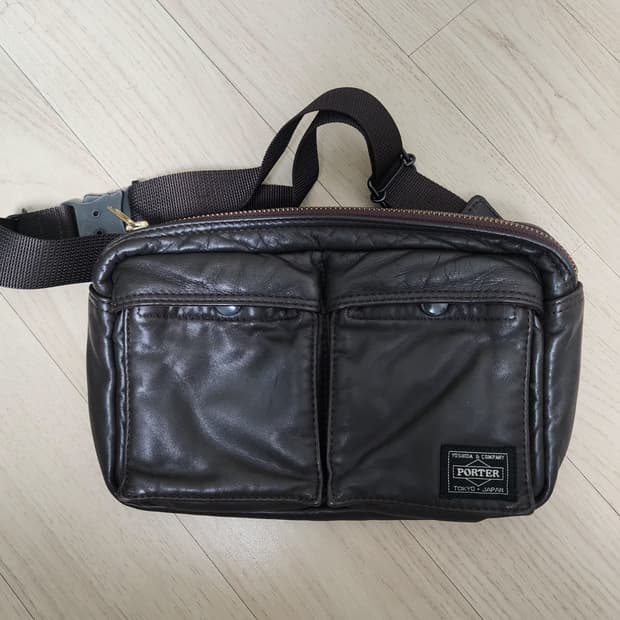 요시다포터 가죽 웨이스트백