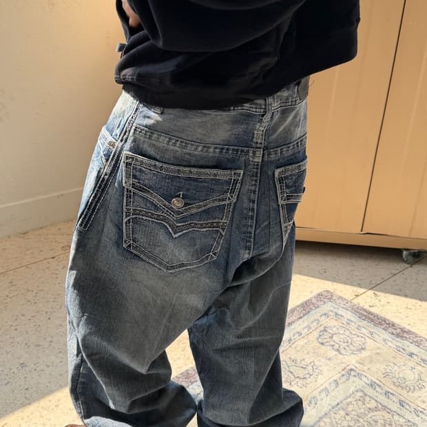 빈티지 자수 힙합팬츠