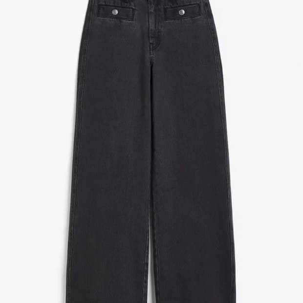 h&m 흑청 와이드 포켓 팬츠 34