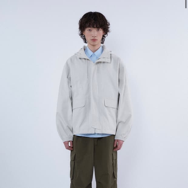 코드그라피 워시드 코튼 후드집업 그레이 L