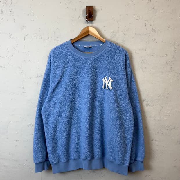 MLB 뉴욕양키즈 자수로고 플리스 맨투맨